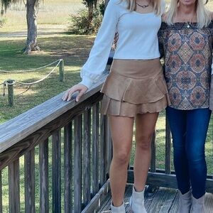 Alice + Olivia Paloma Brown Skirt size 0 brown